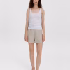 Beige Norevia Printnewtee Pleated Shorts Textured High Rise Relaxed Casual Summer Fit