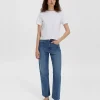 Blue Velnora Straight Leg Denim Jeans Printnewtee Classic Five Pocket Casual Fit