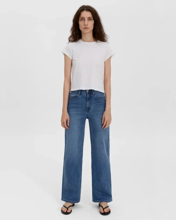 Deep blue Velmira high rise wide leg denim jeans