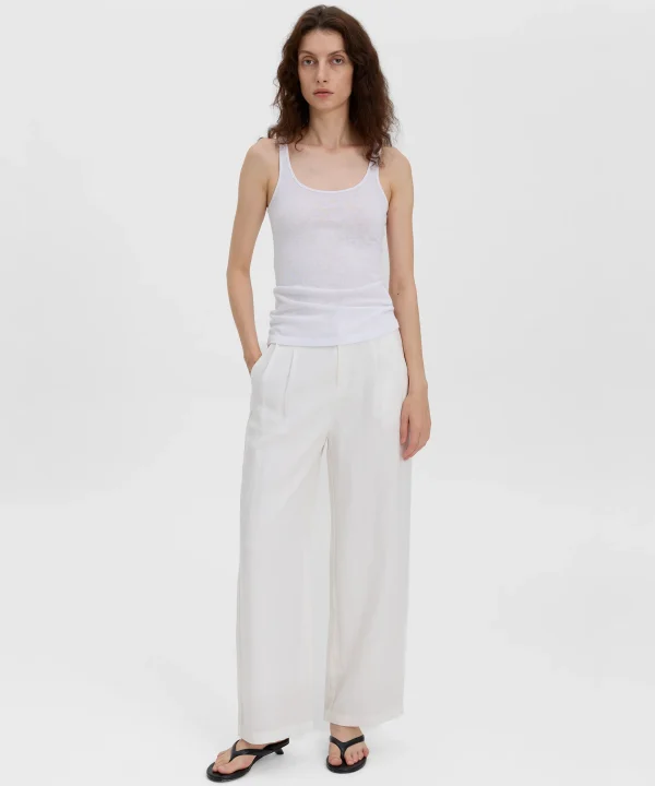 Ivory Velmora Wide Leg Trousers Printnewtee High Rise Pleated Relaxed Casual Pants