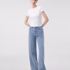 Light Blue Printnewtee Zarevia Wide Leg Denim Jeans High Rise Relaxed Everyday Fit